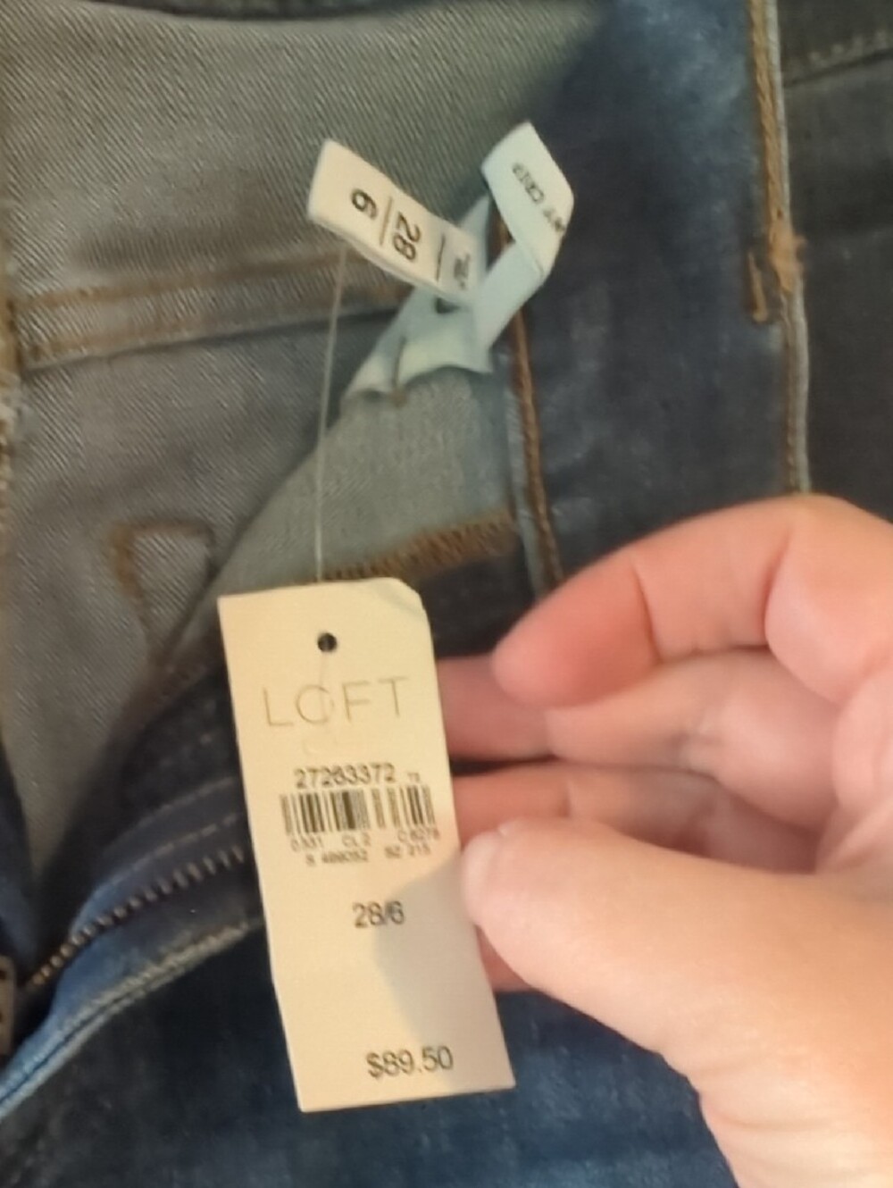 NWT- LOFT Dark Blue Modern Skinny Cropped Jeans with Laser-Cut Ankle - NWT - Picture 10 of 10